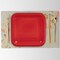 24 Count Red Square Paper Dessert Plates for Party Birthday Wedding Events Easy Cleanup 7 Inch